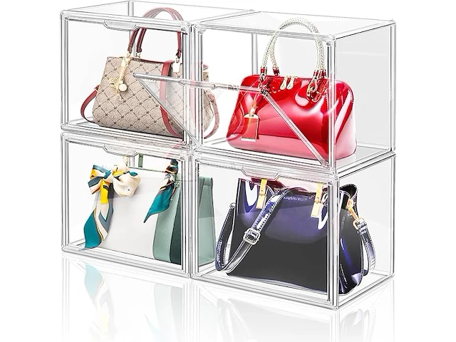 Linyapry doorzichtige plastic opbergorganizer (4 stuks) - afbeelding 1 van  4