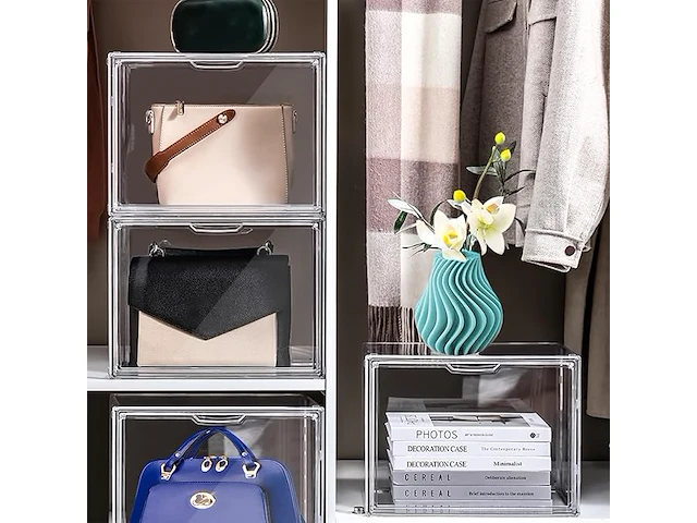 Linyapry doorzichtige plastic opbergorganizer (4 stuks) - afbeelding 3 van  4