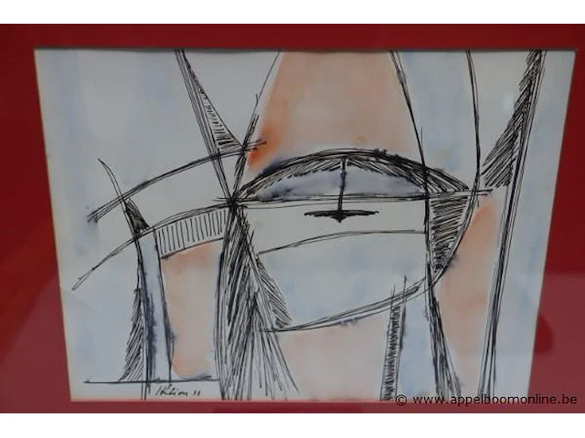 Litho getekend helion 33, 40x35 - afbeelding 2 van  2
