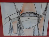 Litho getekend helion 33, 40x35 - afbeelding 2 van  2