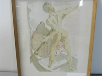 Litho salvador dali de hel 1971 ± 28x35 - afbeelding 1 van  5