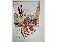 Lithografie kuifje in amerika - afbeelding 1 van  4