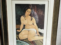 Lithografie 'naakt' modigliani - afbeelding 1 van  4