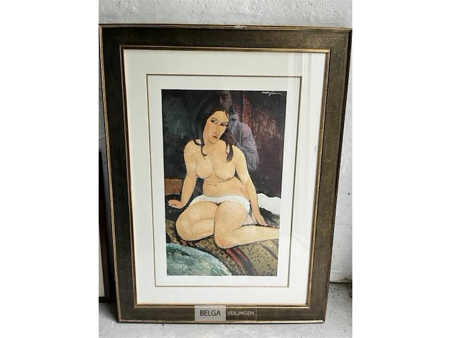 Lithografie 'naakt' modigliani - afbeelding 2 van  4