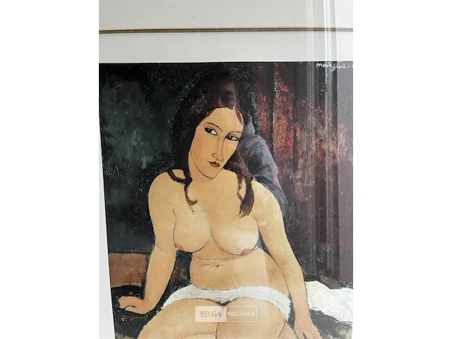 Lithografie 'naakt' modigliani - afbeelding 3 van  4