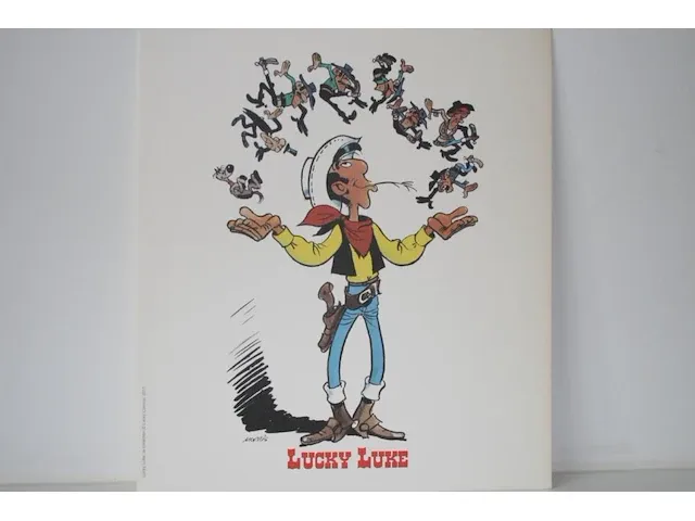 Lithografie/zeefdruk lucky luke - 21 x 24cm - afbeelding 2 van  8