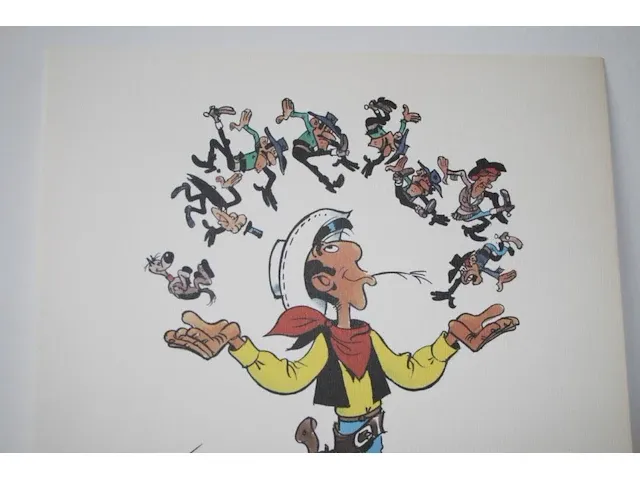 Lithografie/zeefdruk lucky luke - 21 x 24cm - afbeelding 4 van  8