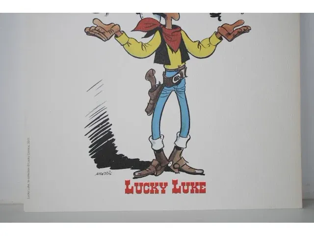 Lithografie/zeefdruk lucky luke - 21 x 24cm - afbeelding 5 van  8