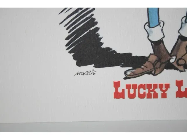 Lithografie/zeefdruk lucky luke - 21 x 24cm - afbeelding 8 van  8