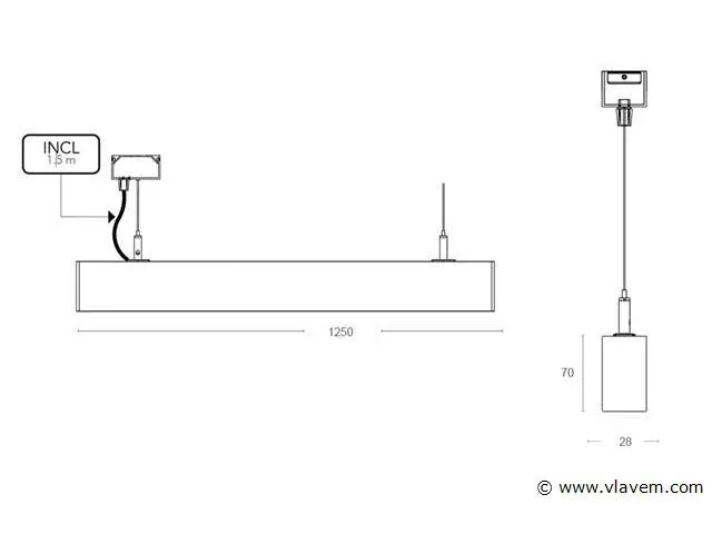 Liva 120 design opbouw & pendel armatuur zwart - afbeelding 7 van  7