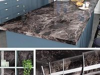 Livelynine 60cm x 5m counter top covers peel en stick marmer contactpapier, 3 stuks - afbeelding 1 van  4