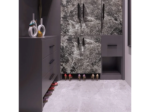 Livelynine 60cm x 5m counter top covers peel en stick marmer contactpapier, 3 stuks - afbeelding 3 van  4