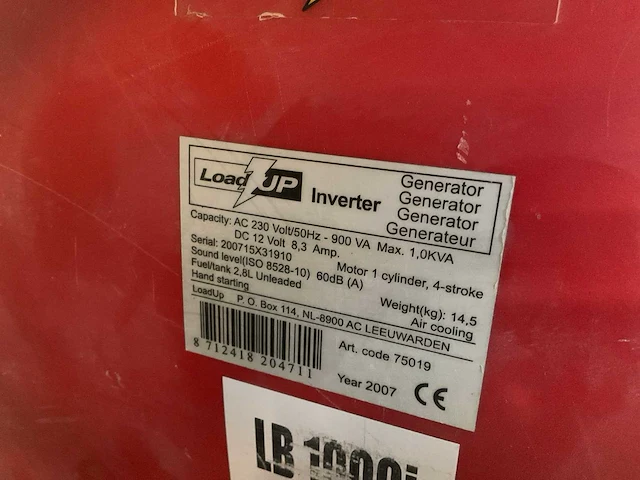 Load up lb1000i stroomgenerator - afbeelding 5 van  5