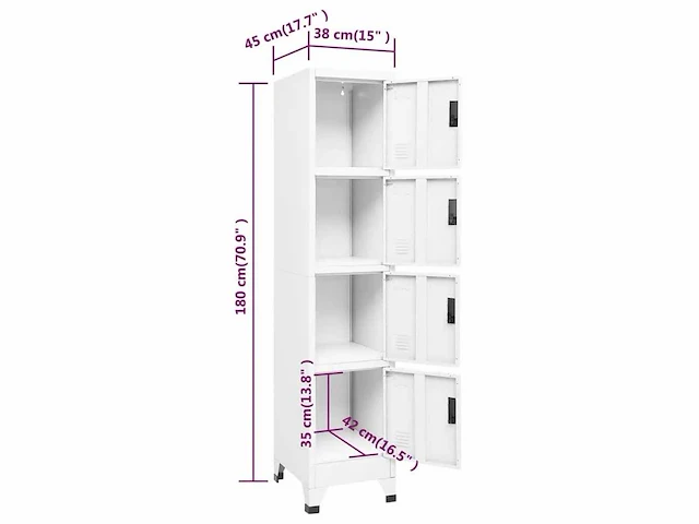Lockerkast wit- staal - afbeelding 8 van  8