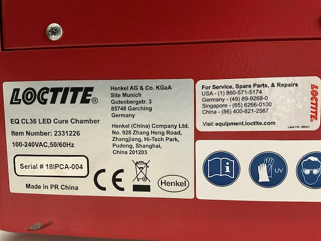 Loctite eq cl36 led uv curing kamer - afbeelding 8 van  8