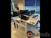 Logistiek dubbele bureau verstelbaar van 65cm tot 86cm. - afbeelding 2 van  4