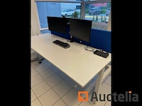 Logistiek dubbele bureau verstelbaar van 65cm tot 86cm. - afbeelding 4 van  4