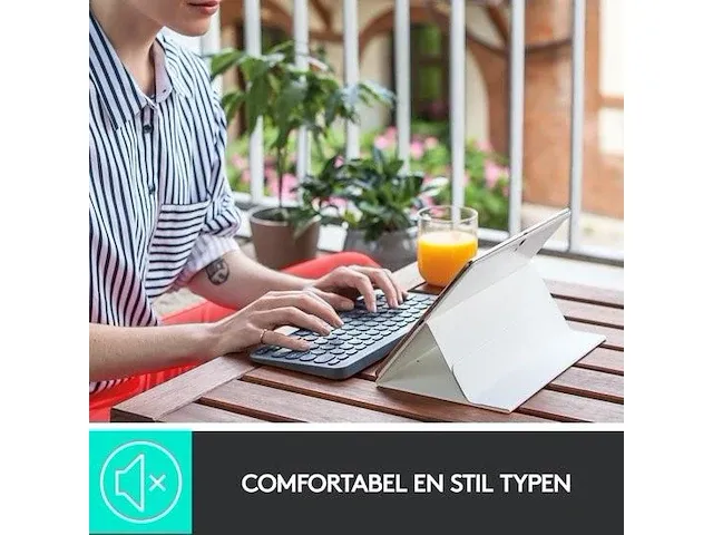 Logitech k380 - draadloos bluetooth toetsenbord -azerty frans - zwart - afbeelding 2 van  5