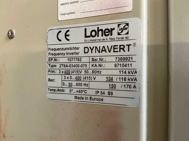 Loher dynavert 2t6a-03400-075 frequentieregelaar - afbeelding 7 van  7