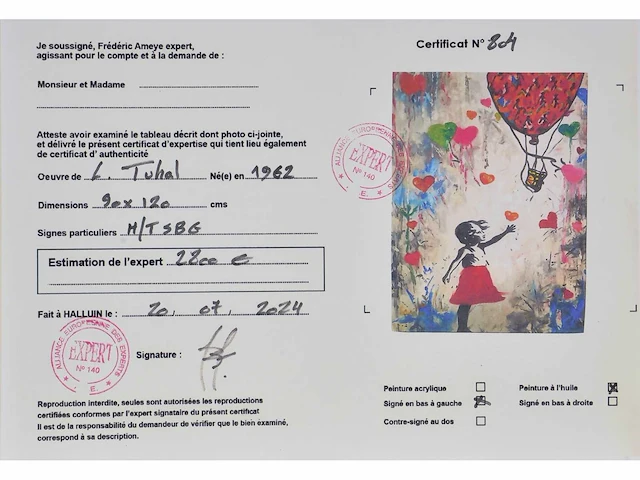 Loïc tuhal - ode aan banksy - olie op doek - 120x90 cm - afbeelding 7 van  12