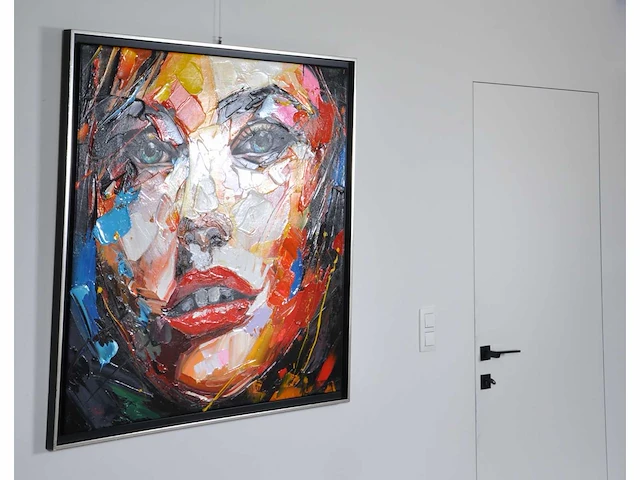 Loîc tuhal - visage - olie op doek - 100x100 cm - afbeelding 3 van  13
