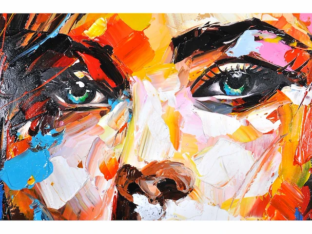 Loîc tuhal - visage - olie op doek - 100x100 cm - afbeelding 10 van  13