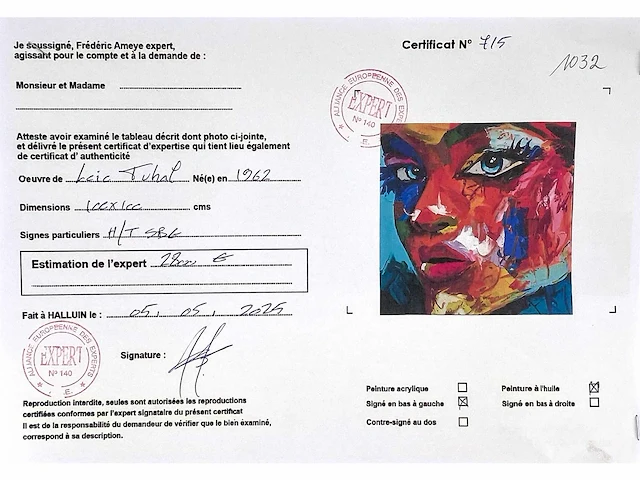 Loîc tuhal - visage - olie op doek - afbeelding 7 van  12
