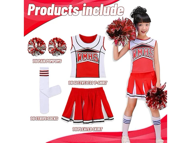 Lolanta cheerleader kostuum (maat 130) - afbeelding 2 van  2