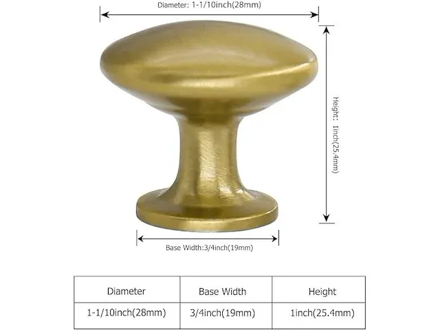 Lontan metalen keukenknoppen (goud) - afbeelding 2 van  2