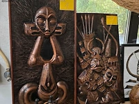 Lot 1 - afrikaanse kunstwerken op koperen plaat 2 stuks