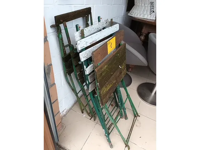 Lot 1 - brocante plooistoelen. 7stuks - afbeelding 2 van  4