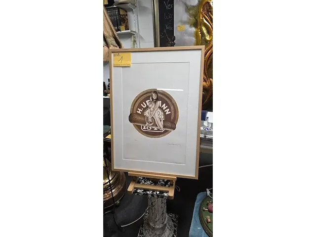 Lot 1 - litho mel ramos naakte vrouw op sigaar - afbeelding 1 van  7