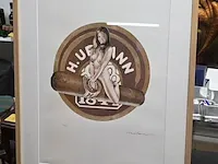 Lot 1 - litho mel ramos naakte vrouw op sigaar