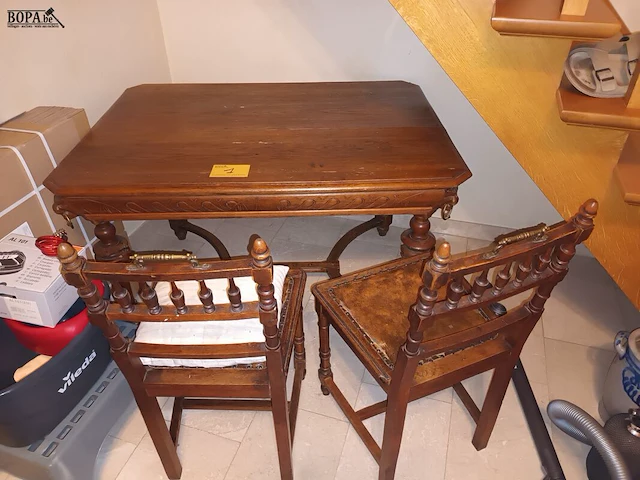 Lot 1 - mechelse tafel en stoelen - afbeelding 1 van  4