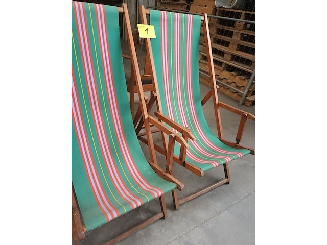 Lot 1 - retro strandstoel. 2 stuks - afbeelding 4 van  4