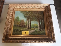 Lot 1 - schilderij in vergulde lijst