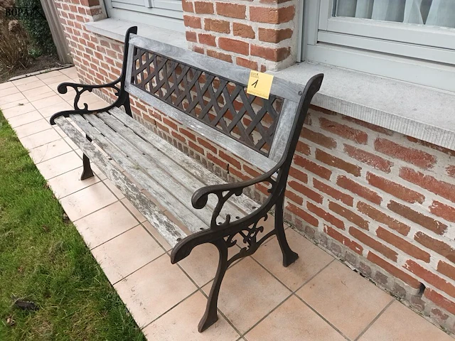 Lot 1 - smeedijzeren tuinbank - afbeelding 2 van  3