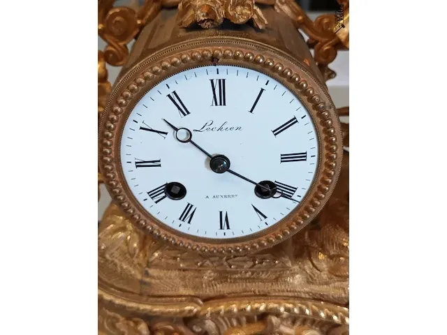 Lot 1 - vergulde mantelklok - afbeelding 2 van  5