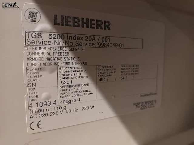 Lot 10 - professionele diepvriezer liebherr - afbeelding 4 van  4