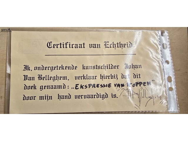 Lot 10 - uniek schilderij ekspressie van koppen met certificaat - afbeelding 6 van  7