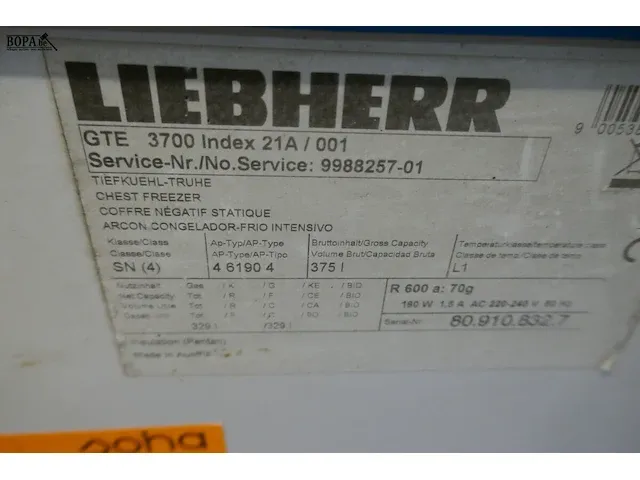 Lot 10 - vrieskist liebherr - afbeelding 4 van  4