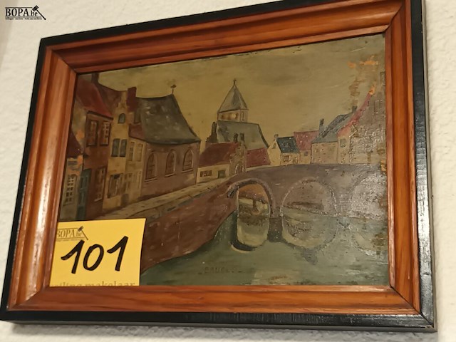 Lot 101 - schilderij brugge - afbeelding 3 van  3