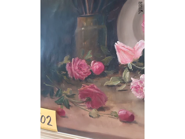 Lot 102 - schilderij met rozen - afbeelding 5 van  6