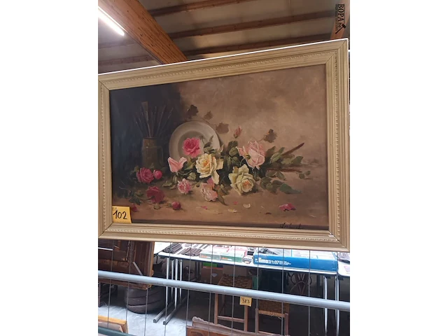 Lot 102 - schilderij met rozen - afbeelding 6 van  6