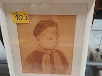 Lot 103 - tekening kind - afbeelding 1 van  4