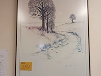 Lot 103 - whiteboard en tekening - afbeelding 1 van  3