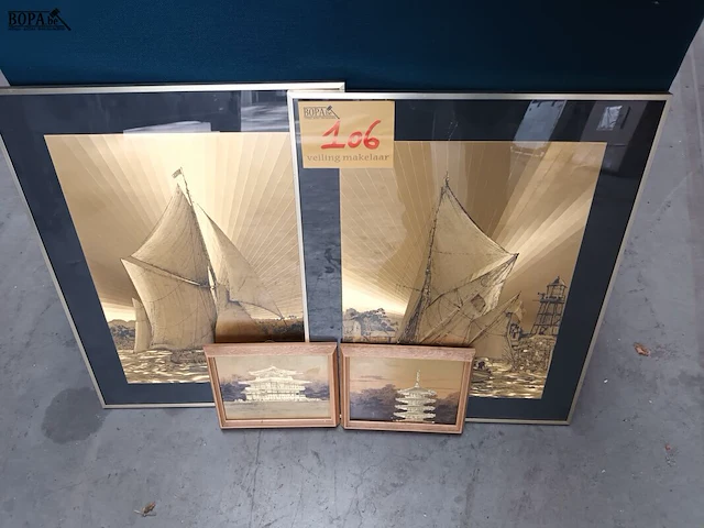 Lot 106 - folie etsen. 4 stuks - afbeelding 1 van  4