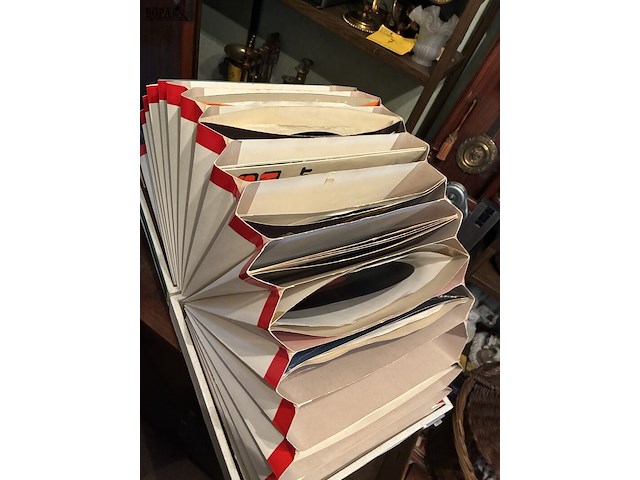 Lot 107 - koffer groen met vinylplaten - afbeelding 2 van  4