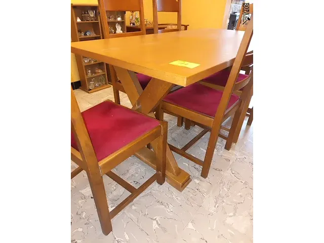 Lot 11 - houten eetkamer tafel - afbeelding 2 van  4