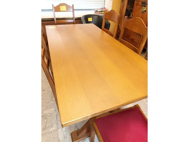 Lot 11 - houten eetkamer tafel - afbeelding 4 van  4